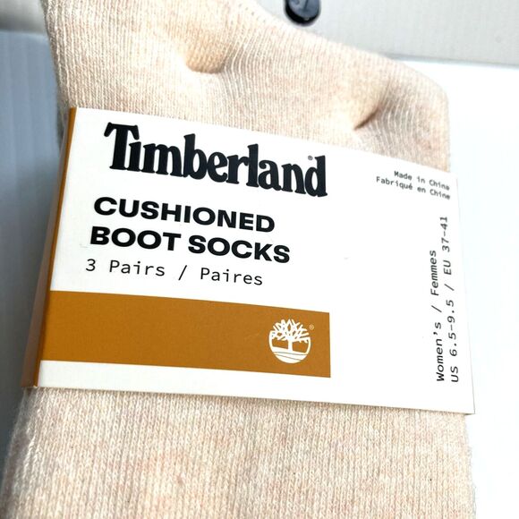 Timberland Cushioned Boot Socks 3 Pairs One Size, Women’s Size 6.5-9.5 - Picture 2 of 9